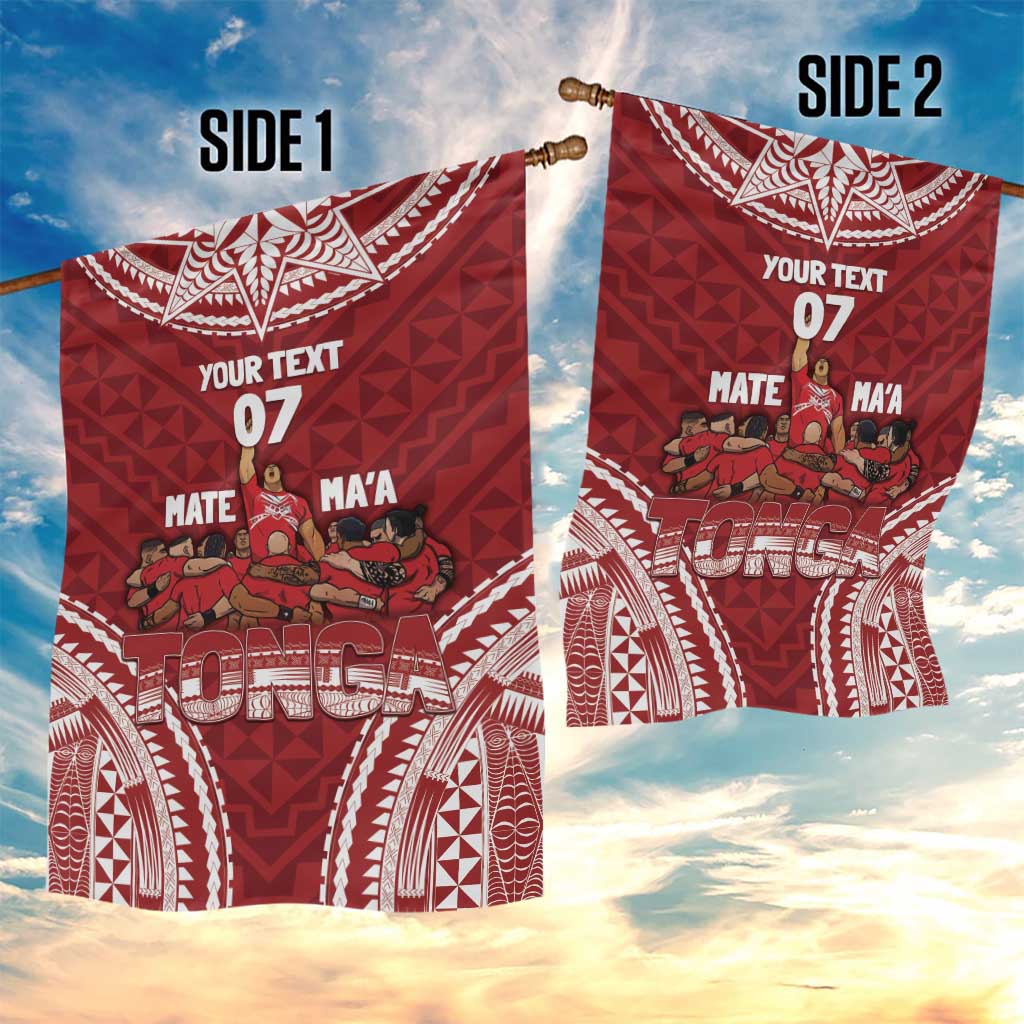 Personalized Mate Maa Tonga Rugby Garden Flag Ofa Atu Tonga - Vibe Hoodie Shop