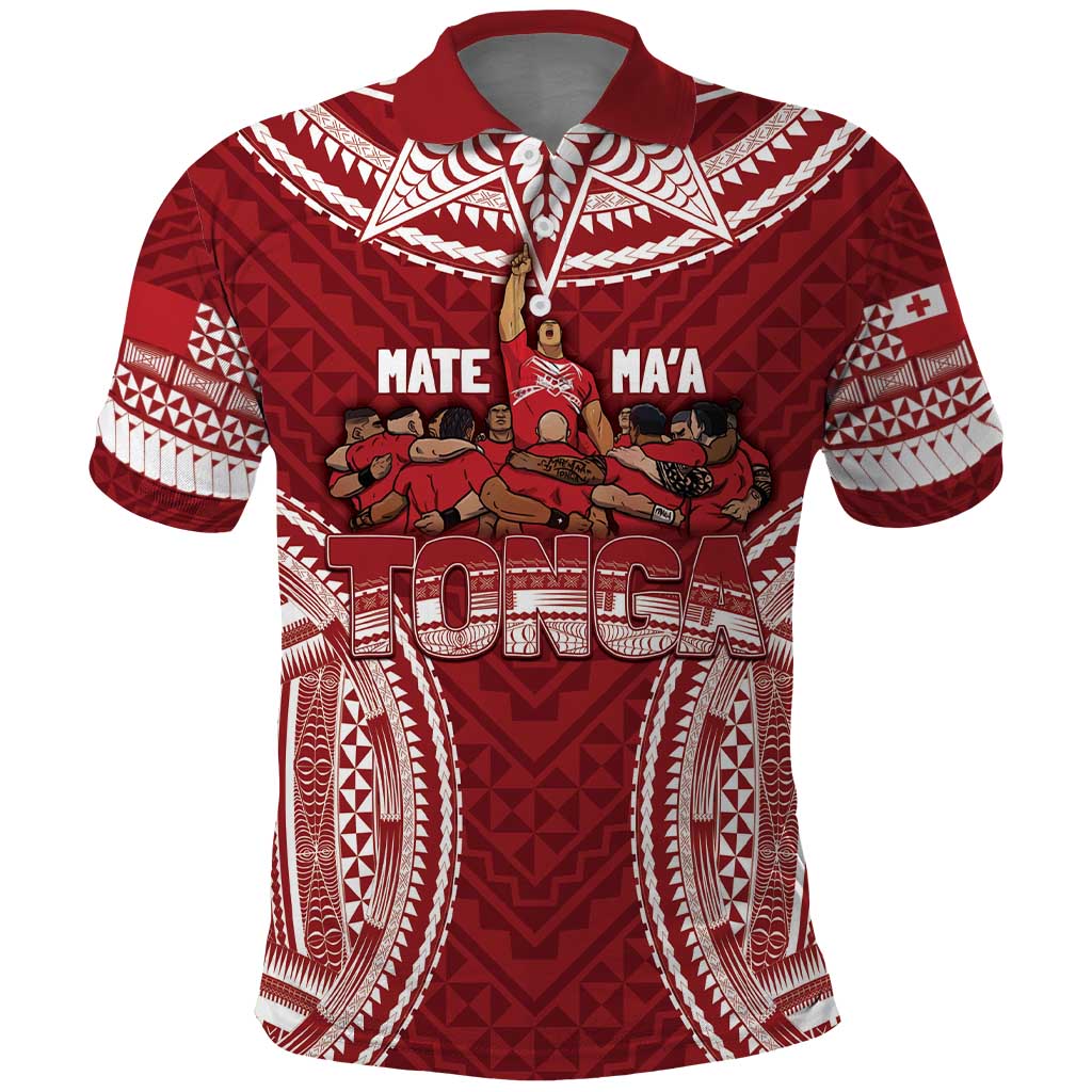 Personalized Mate Maa Tonga Rugby Polo Shirt Ofa Atu Tonga - Vibe Hoodie Shop