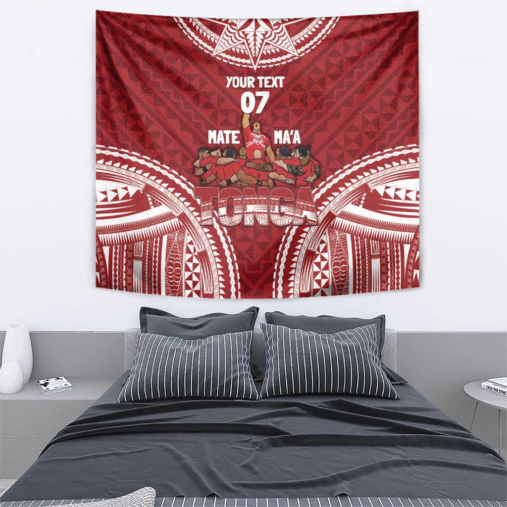 Personalized Mate Maa Tonga Rugby Tapestry Ofa Atu Tonga - Vibe Hoodie Shop