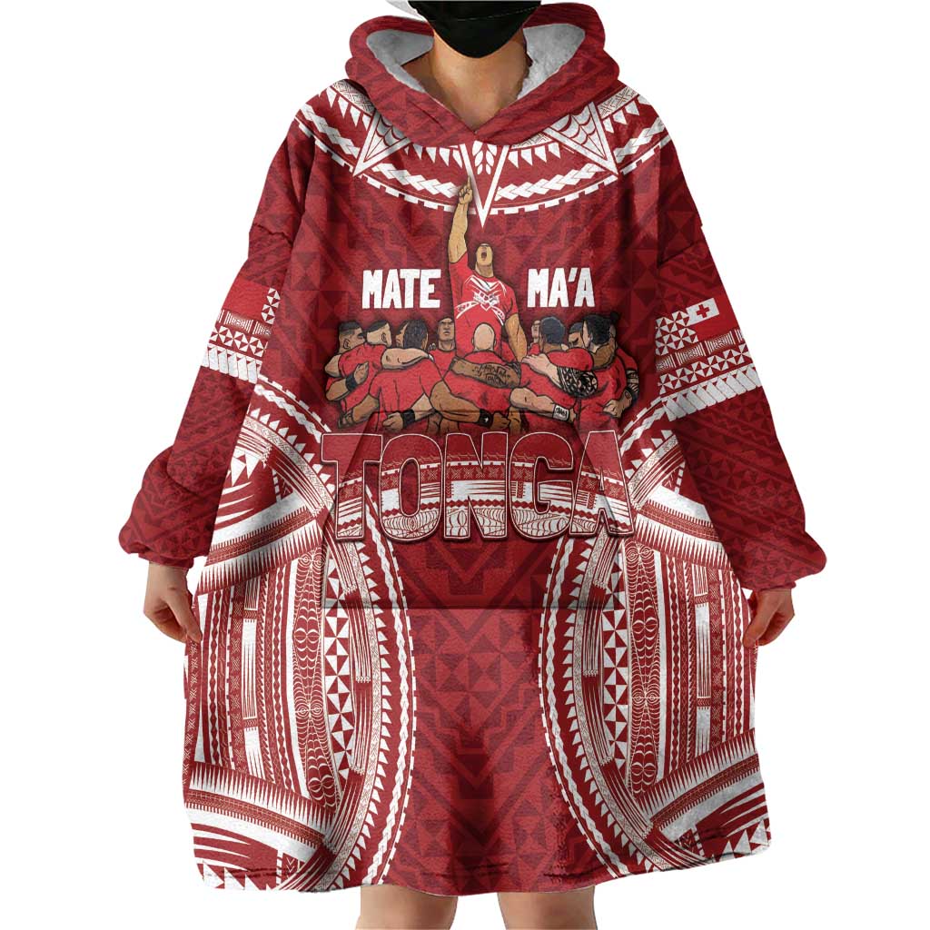 Personalized Mate Maa Tonga Rugby Wearable Blanket Hoodie Ofa Atu Tonga - Vibe Hoodie Shop