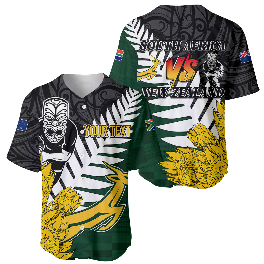 Personalised New Zealand Vs South Africa Rugby Baseball Jersey Rivals - Tribal Style - Vibe Hoodie Shop