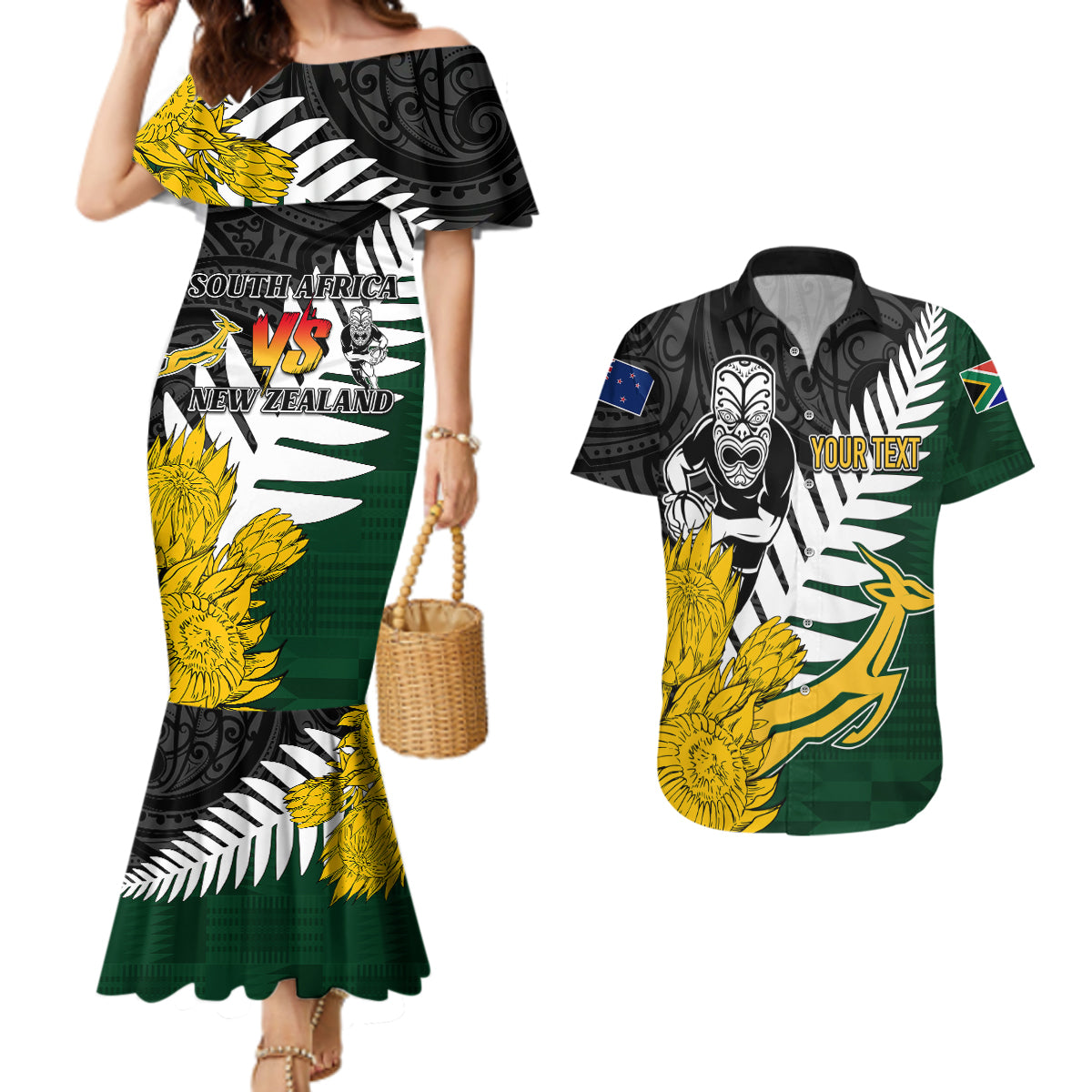 personalised-new-zealand-vs-south-africa-rugby-couples-matching-mermaid-dress-and-hawaiian-shirt-rivals-tribal-style