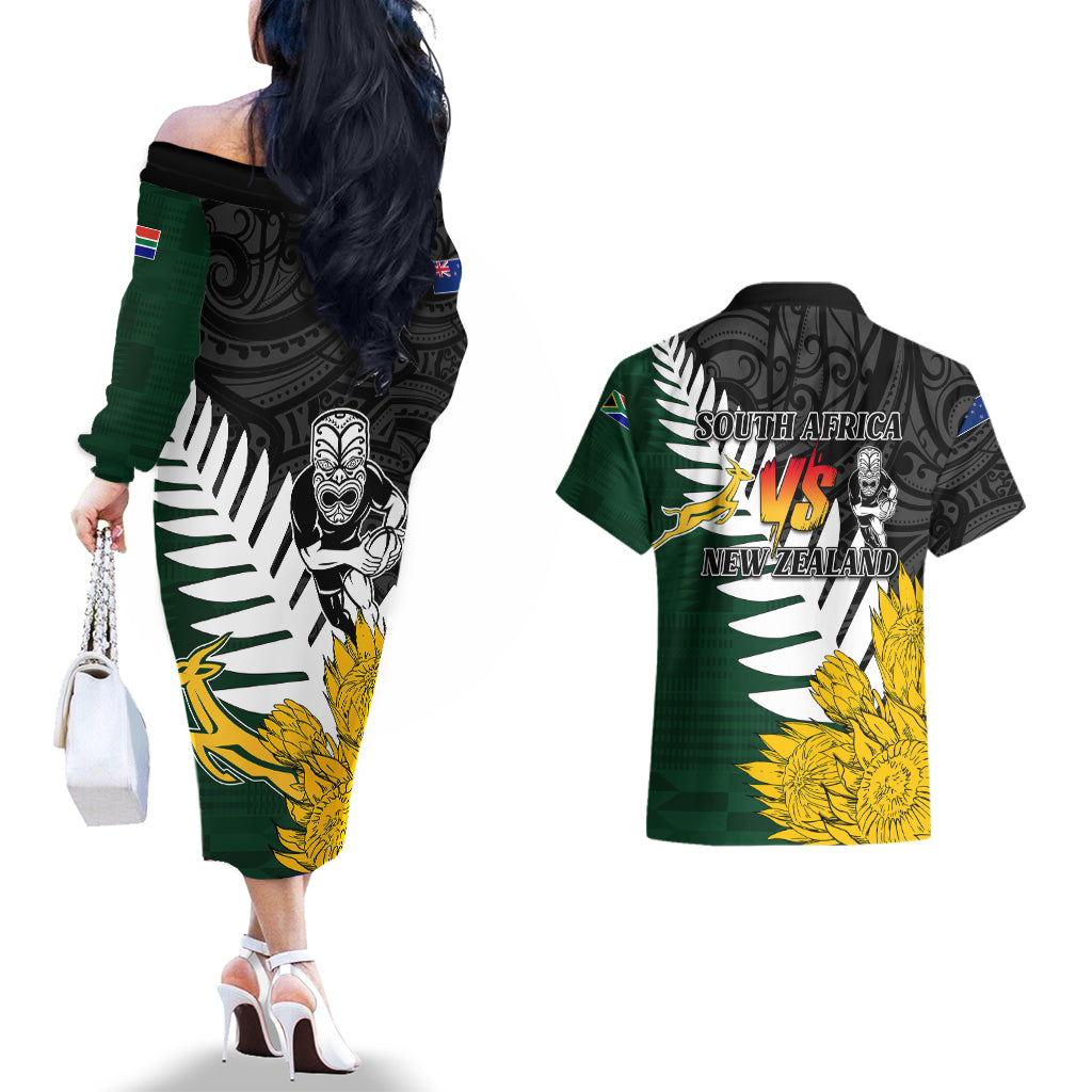 personalised-new-zealand-vs-south-africa-rugby-couples-matching-off-the-shoulder-long-sleeve-dress-and-hawaiian-shirt-rivals-tribal-style
