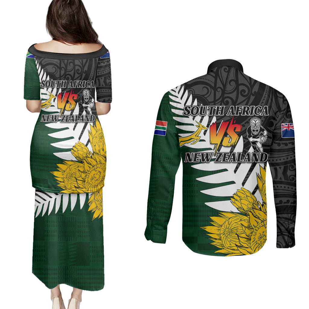 personalised-new-zealand-vs-south-africa-rugby-couples-matching-puletasi-dress-and-long-sleeve-button-shirts-rivals-tribal-style