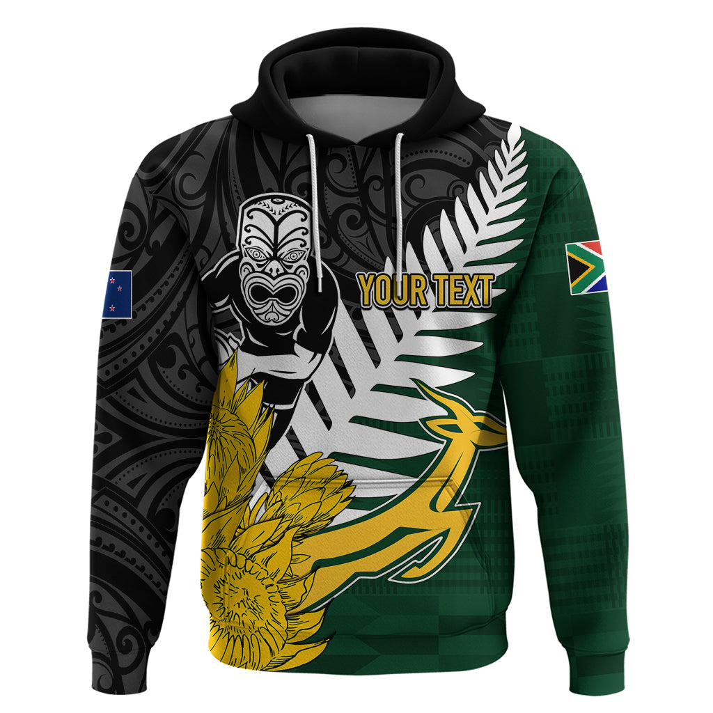 Personalised New Zealand Vs South Africa Rugby Hoodie Rivals - Tribal Style LT7 - Vibe Hoodie Shop