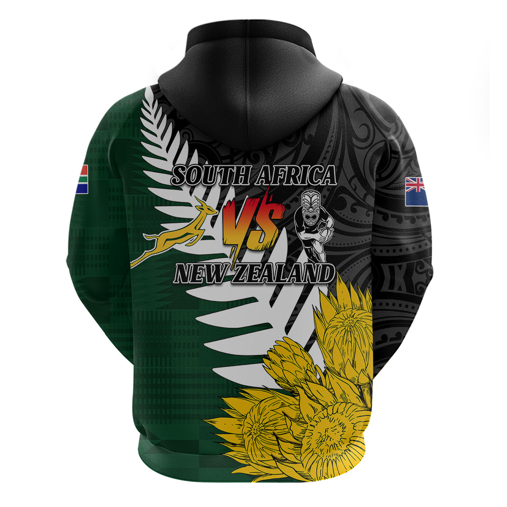 Personalised New Zealand Vs South Africa Rugby Hoodie Rivals - Tribal Style LT7 - Vibe Hoodie Shop