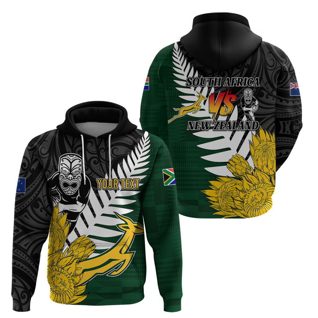 Personalised New Zealand Vs South Africa Rugby Hoodie Rivals - Tribal Style LT7 - Vibe Hoodie Shop