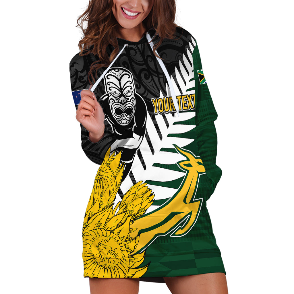 Personalised New Zealand Vs South Africa Rugby Hoodie Dress Rivals - Tribal Style - Vibe Hoodie Shop