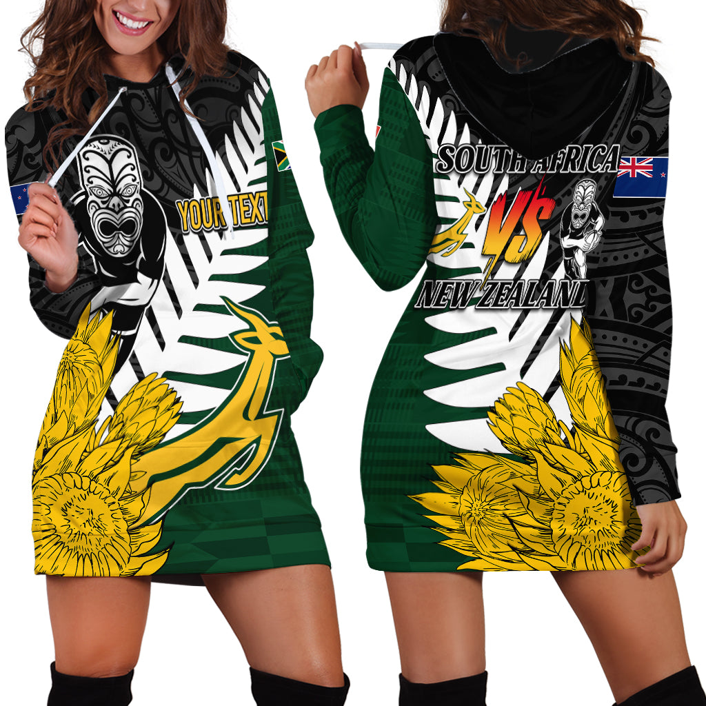 Personalised New Zealand Vs South Africa Rugby Hoodie Dress Rivals - Tribal Style - Vibe Hoodie Shop