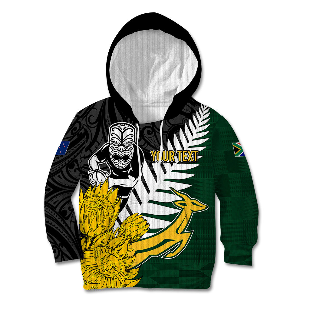 Personalised New Zealand Vs South Africa Rugby Kid Hoodie Rivals - Tribal Style - Vibe Hoodie Shop
