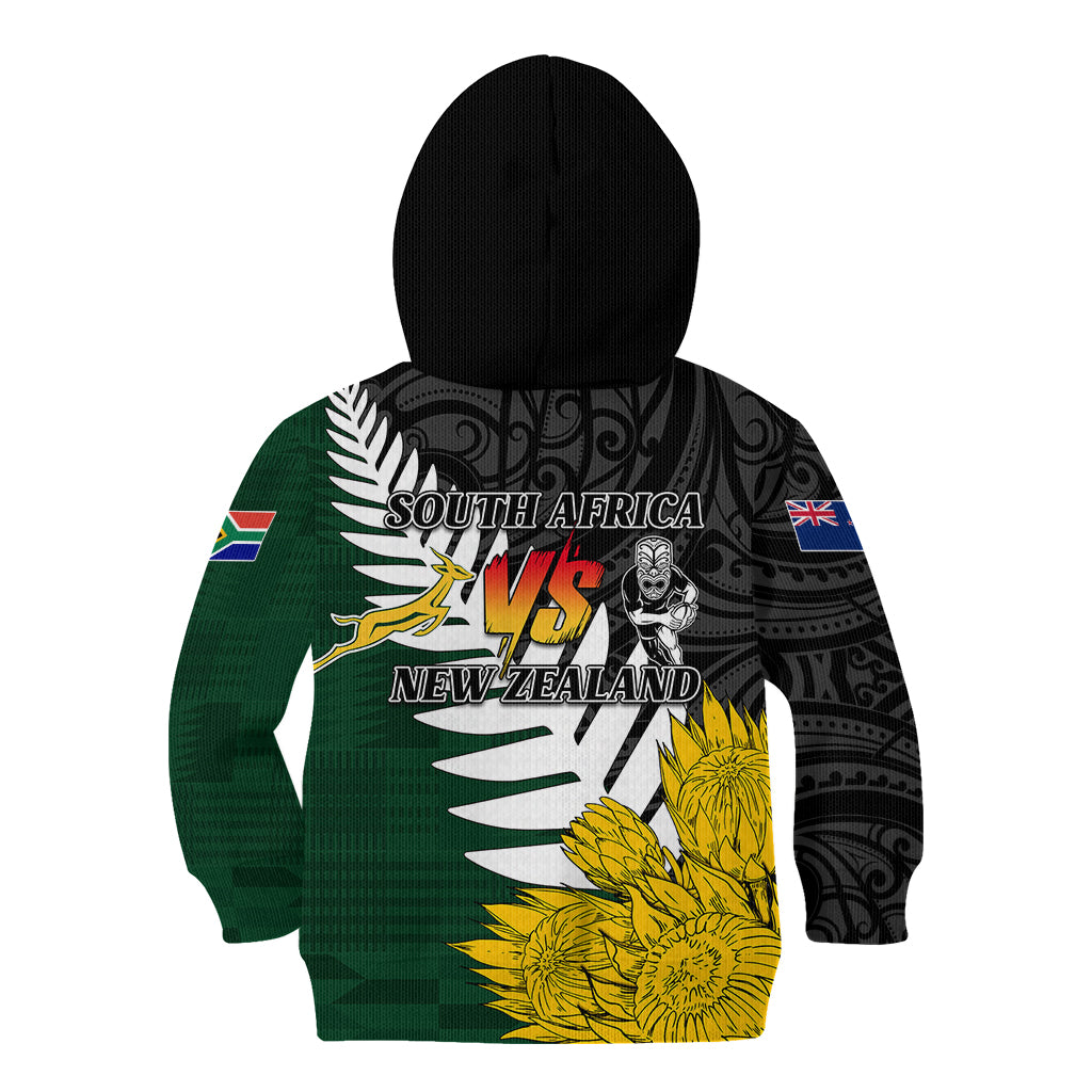 Personalised New Zealand Vs South Africa Rugby Kid Hoodie Rivals - Tribal Style - Vibe Hoodie Shop