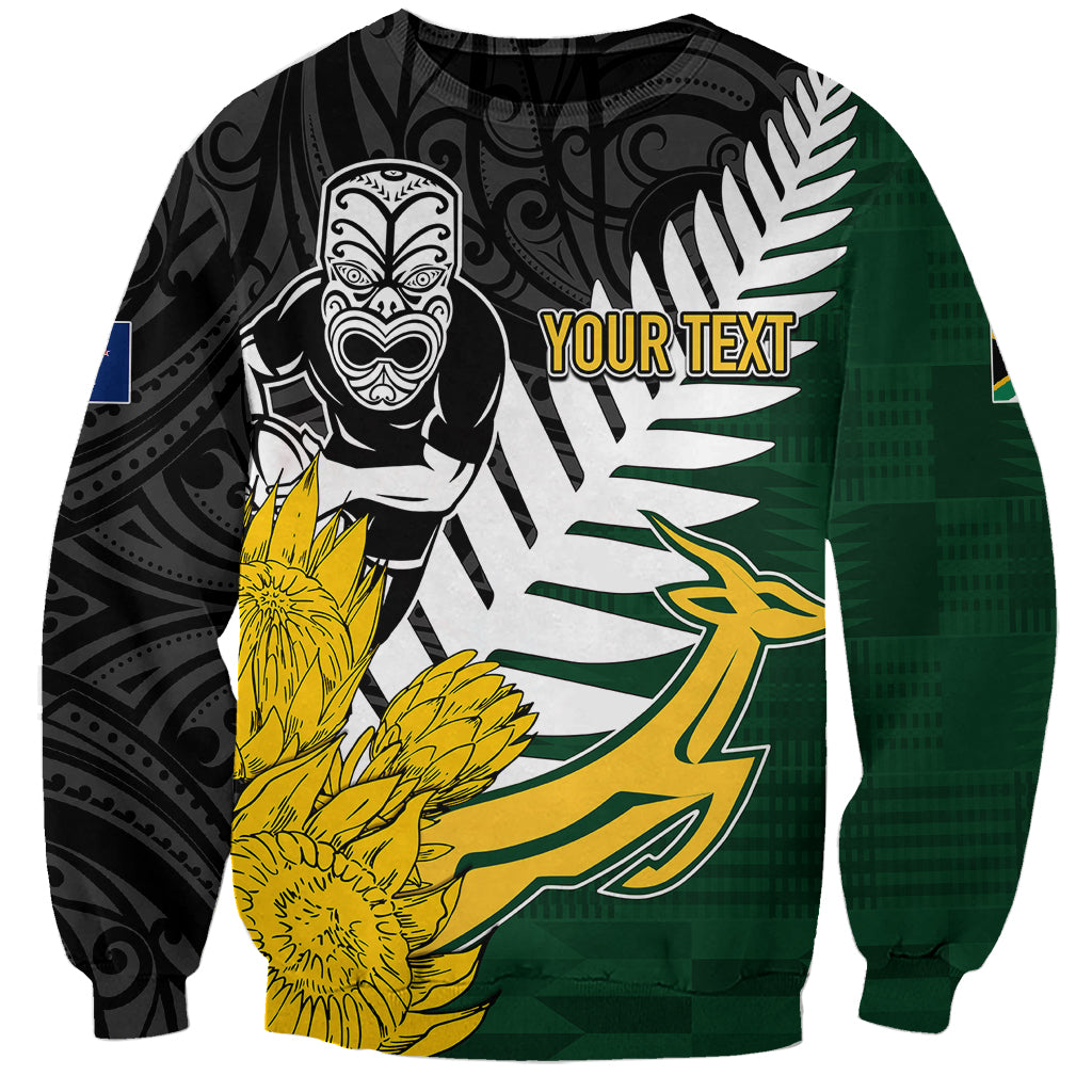 Personalised New Zealand Vs South Africa Rugby Sweatshirt Rivals - Tribal Style - Vibe Hoodie Shop