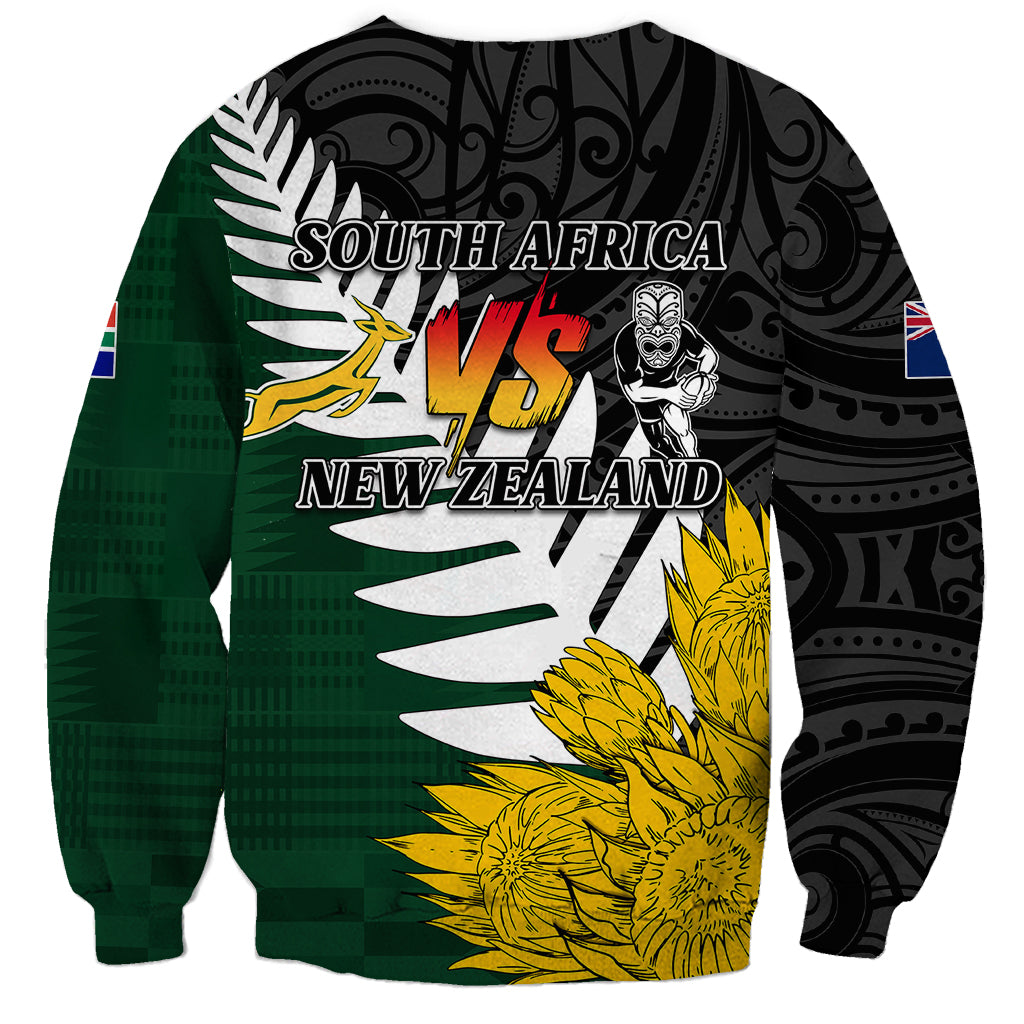 Personalised New Zealand Vs South Africa Rugby Sweatshirt Rivals - Tribal Style - Vibe Hoodie Shop