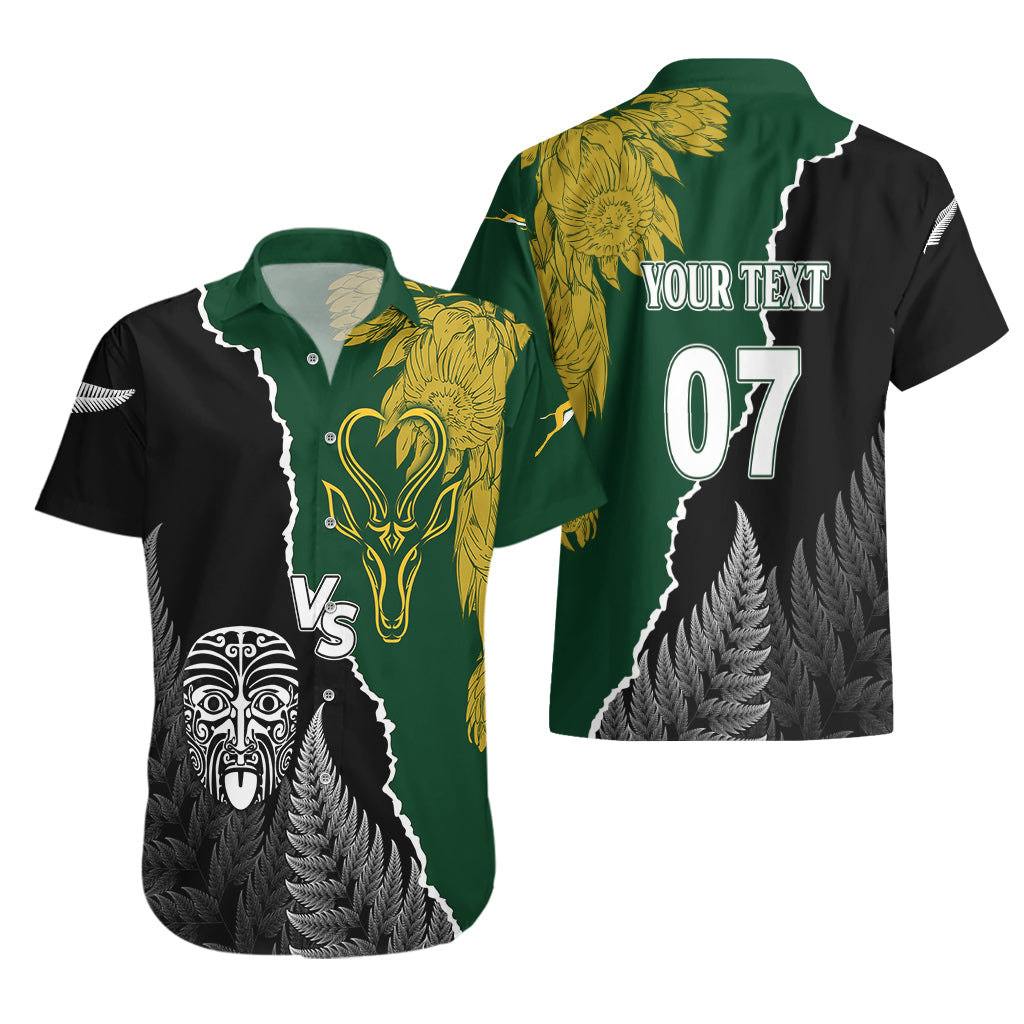 Personalised New Zealand Vs South Africa Rugby Hawaiian Shirt Rivals Dynamics - Vibe Hoodie Shop