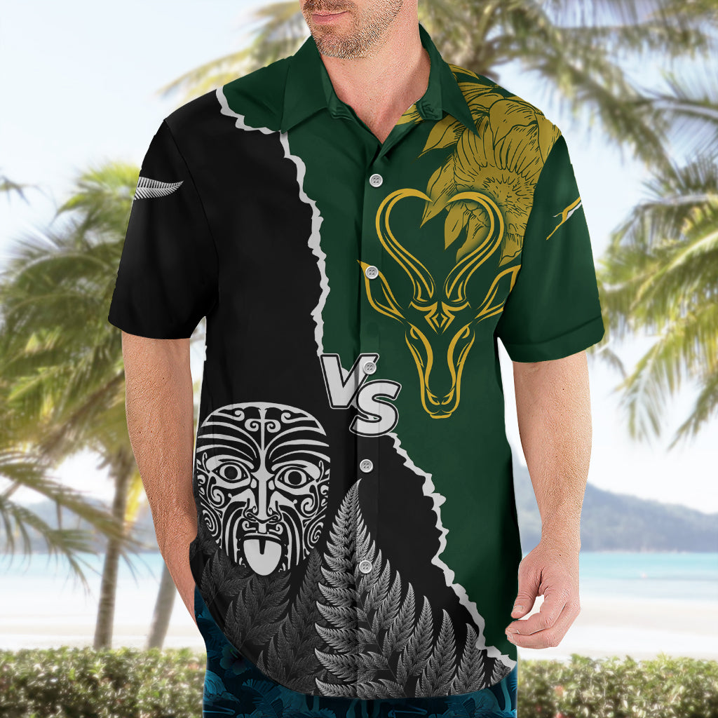 Personalised New Zealand Vs South Africa Rugby Hawaiian Shirt Rivals Dynamics - Vibe Hoodie Shop