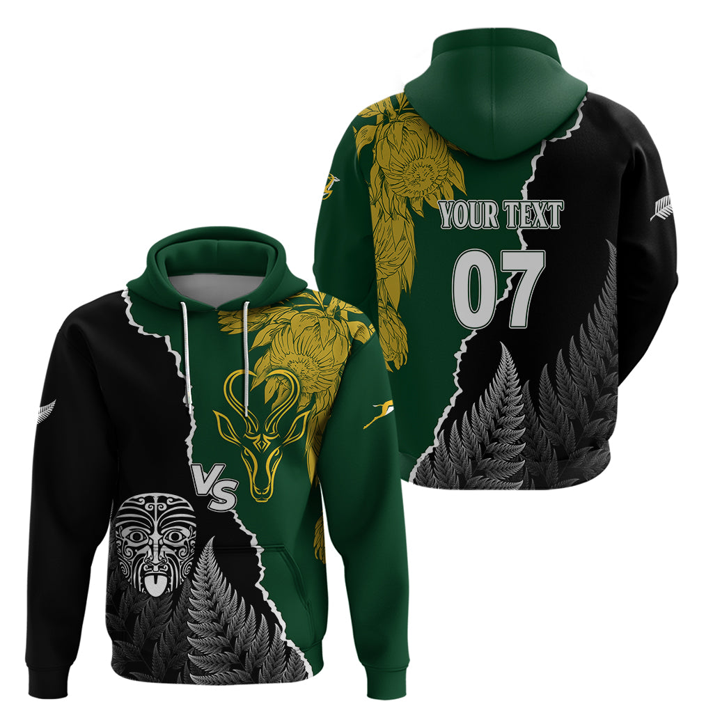 Personalised New Zealand Vs South Africa Rugby Hoodie Rivals Dynamics LT7 - Vibe Hoodie Shop
