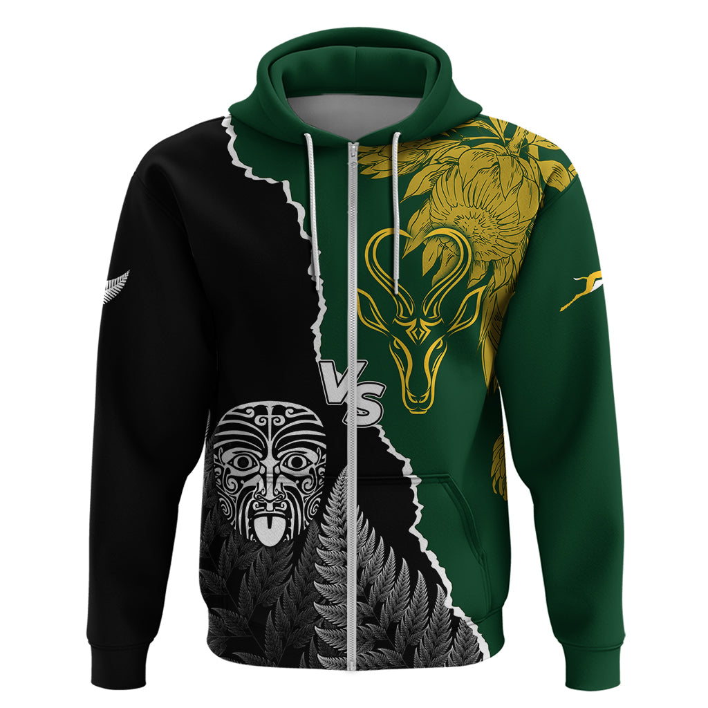 Personalised New Zealand Vs South Africa Rugby Hoodie Rivals Dynamics LT7 - Vibe Hoodie Shop