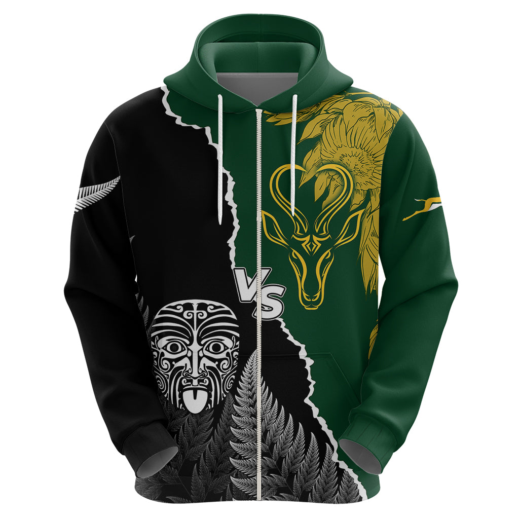 Personalised New Zealand Vs South Africa Rugby Hoodie Rivals Dynamics LT7 - Vibe Hoodie Shop