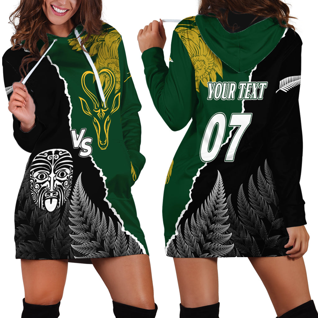Personalised New Zealand Vs South Africa Rugby Hoodie Dress Rivals Dynamics - Vibe Hoodie Shop