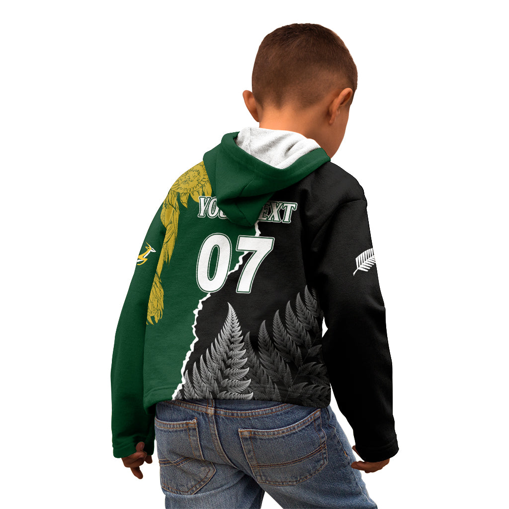 Personalised New Zealand Vs South Africa Rugby Kid Hoodie Rivals Dynamics - Vibe Hoodie Shop
