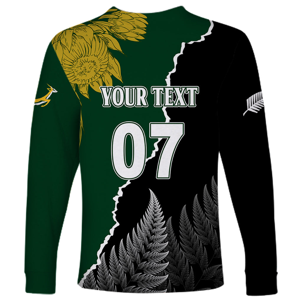 Personalised New Zealand Vs South Africa Rugby Long Sleeve Shirt Rivals Dynamics - Vibe Hoodie Shop