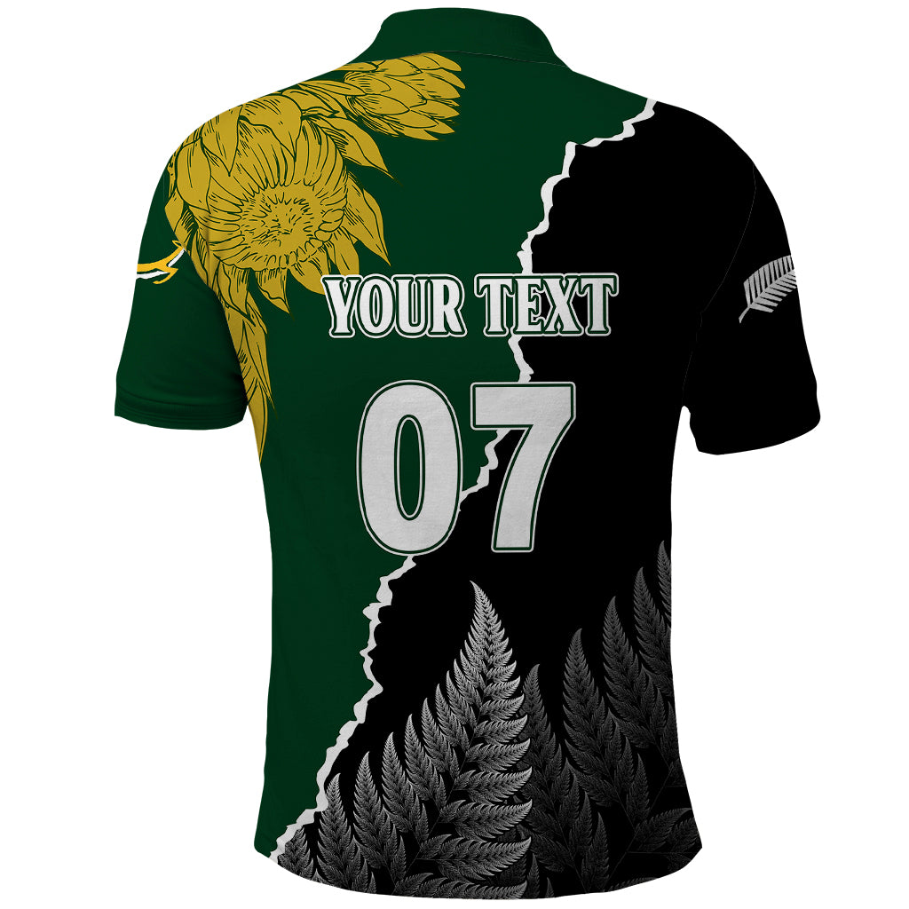 Personalised New Zealand Vs South Africa Rugby Polo Shirt Rivals Dynamics - Vibe Hoodie Shop