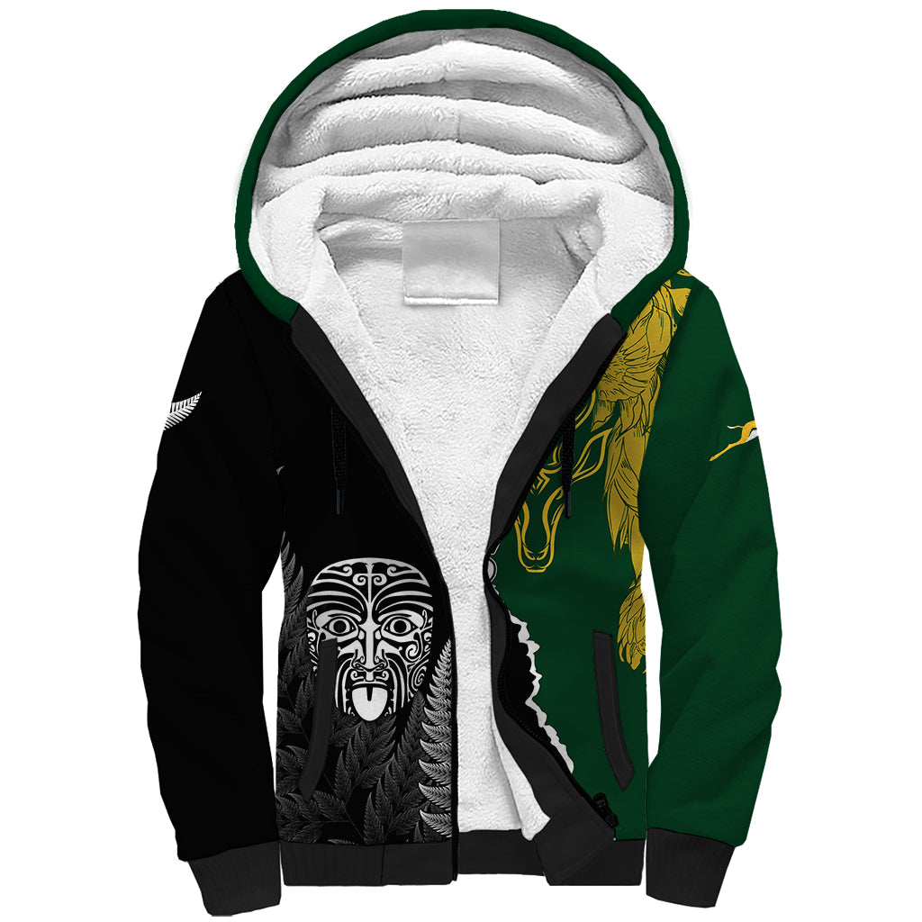 Personalised New Zealand Vs South Africa Rugby Sherpa Hoodie Rivals Dynamics - Vibe Hoodie Shop