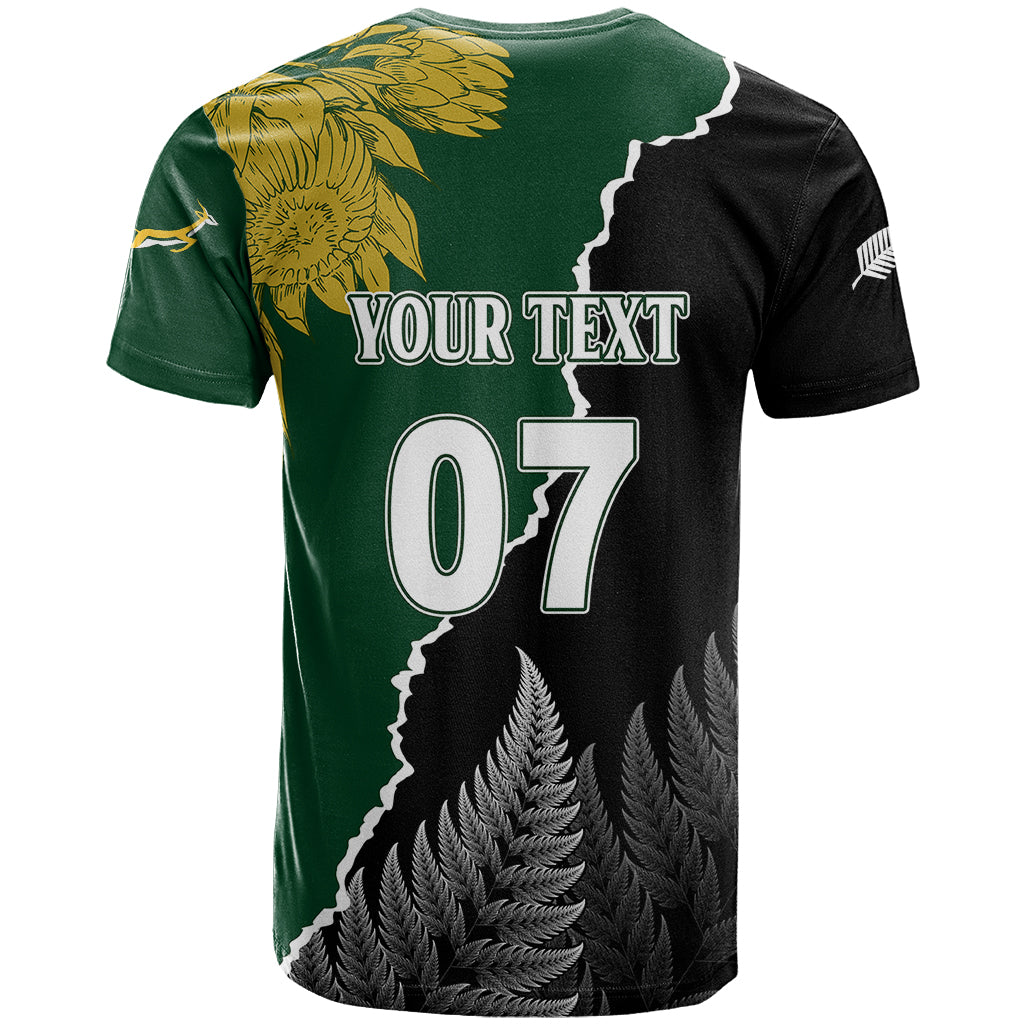 Personalised New Zealand Vs South Africa Rugby T Shirt Rivals Dynamics - Vibe Hoodie Shop