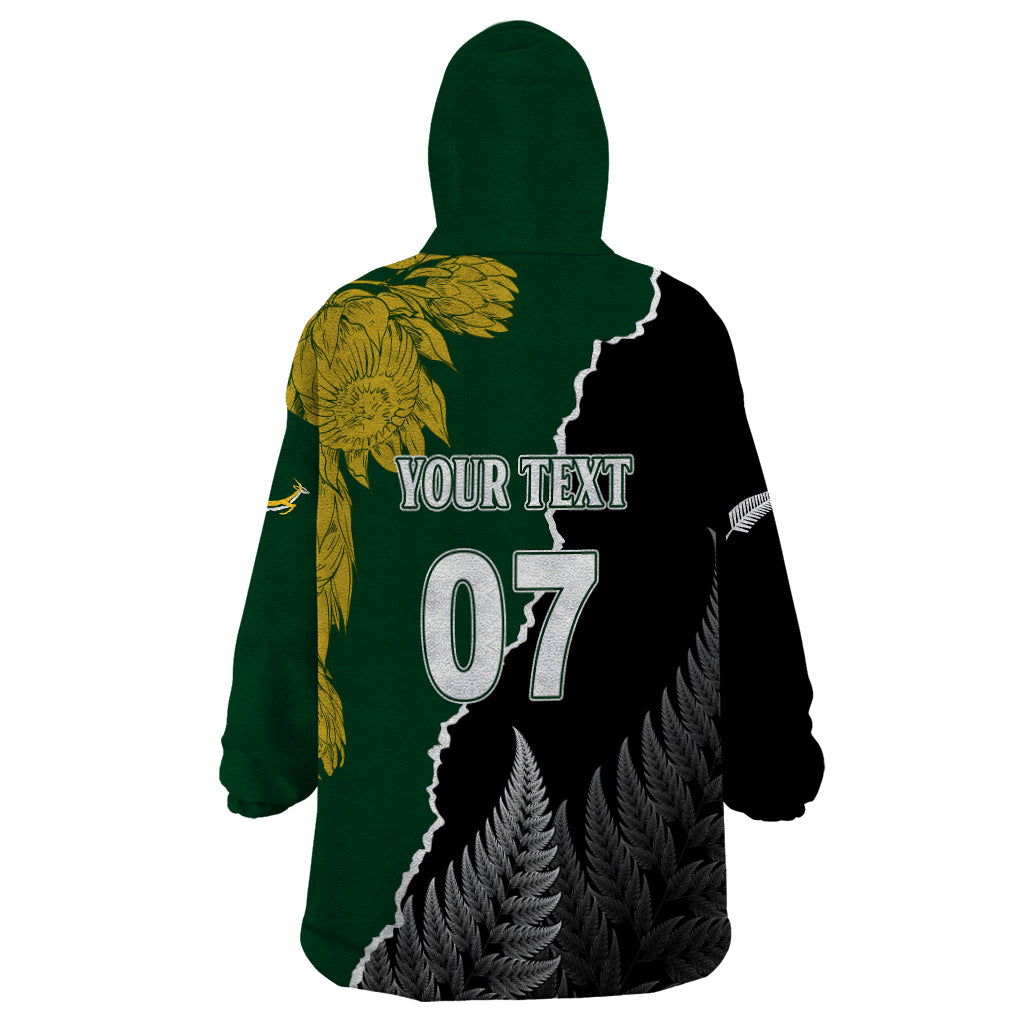 Personalised New Zealand Vs South Africa Rugby Wearable Blanket Hoodie Rivals Dynamics - Vibe Hoodie Shop