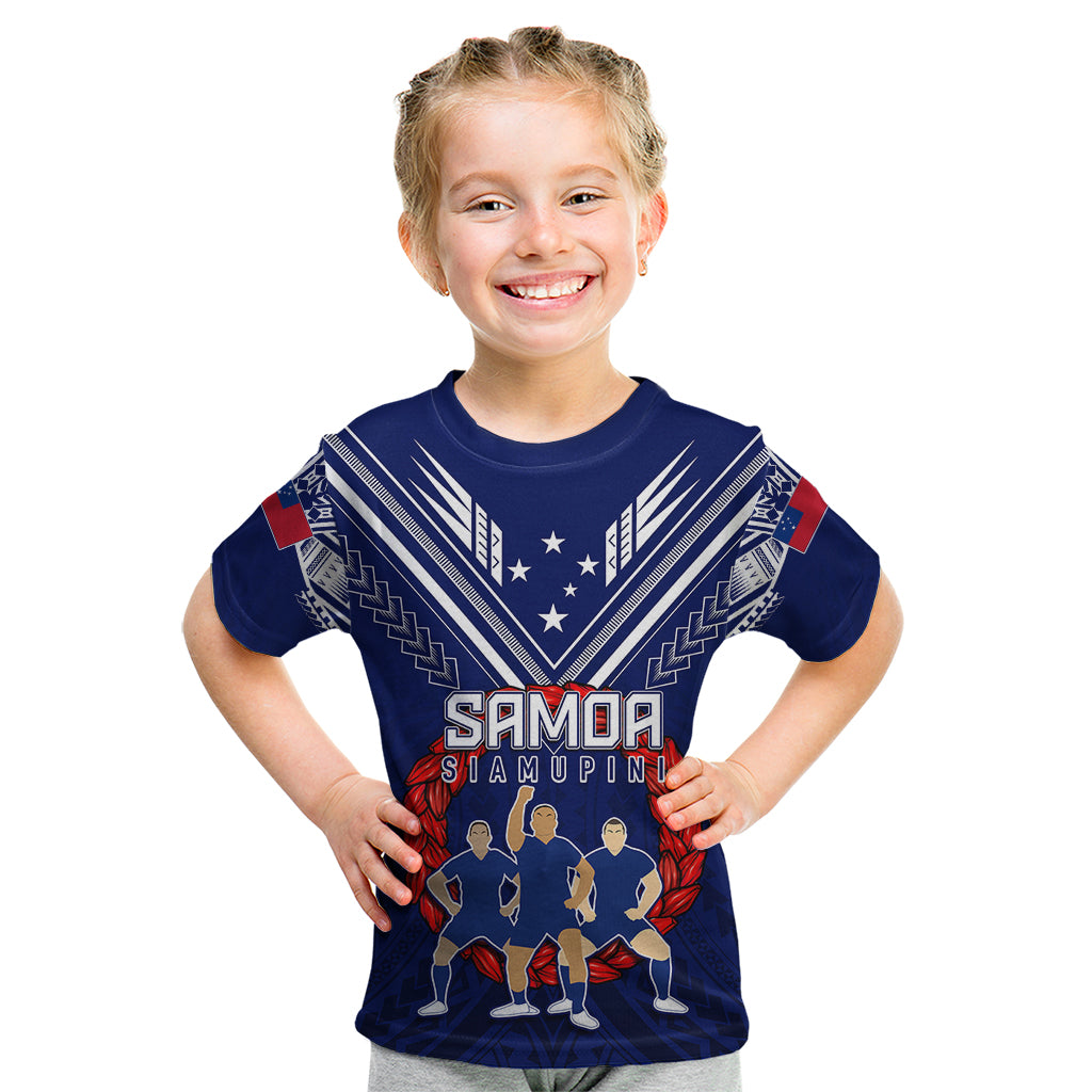 Personalised Samoa Rugby Kid T Shirt World Cup 2023 Siamupini Siva Tau - Vibe Hoodie Shop