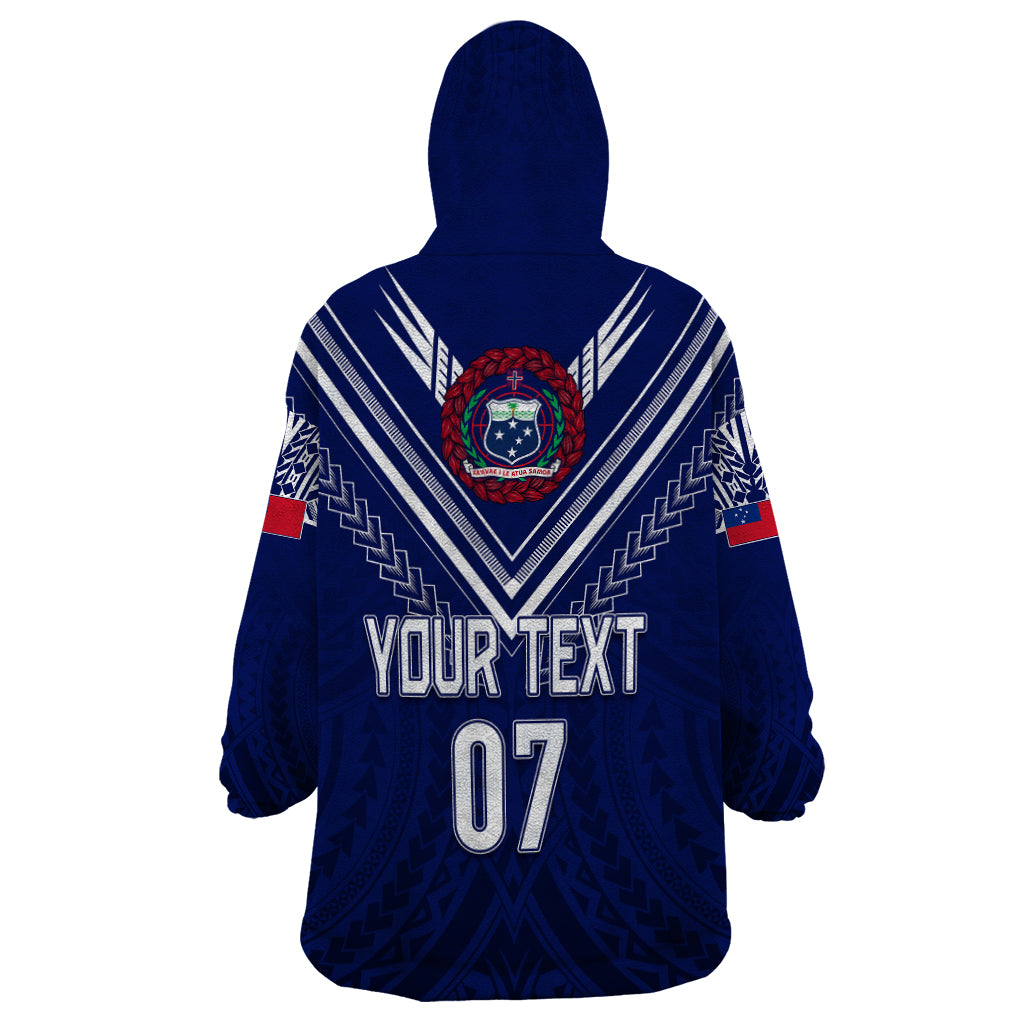 Personalised Samoa Rugby Wearable Blanket Hoodie World Cup 2023 Siamupini Siva Tau - Vibe Hoodie Shop