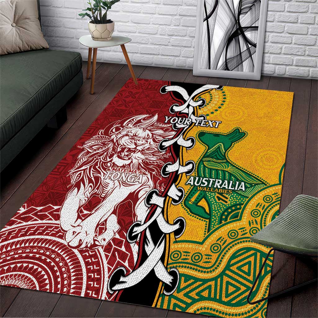 Mate Ma'a Tonga Vs Australia Rugby Personalized Area Rug Special Mascots - Vibe Hoodie Shop