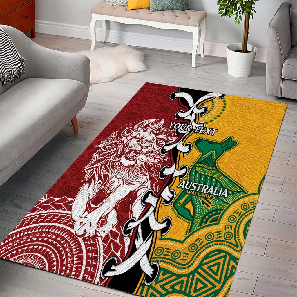 Mate Ma'a Tonga Vs Australia Rugby Personalized Area Rug Special Mascots - Vibe Hoodie Shop