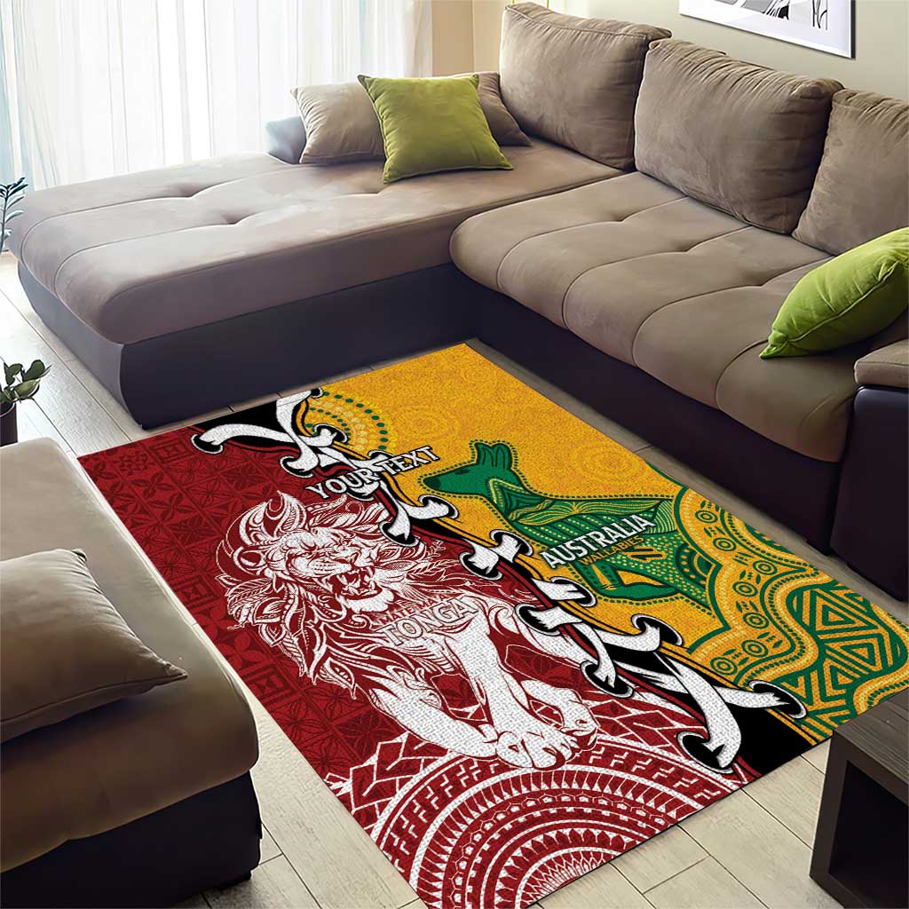 Mate Ma'a Tonga Vs Australia Rugby Personalized Area Rug Special Mascots - Vibe Hoodie Shop