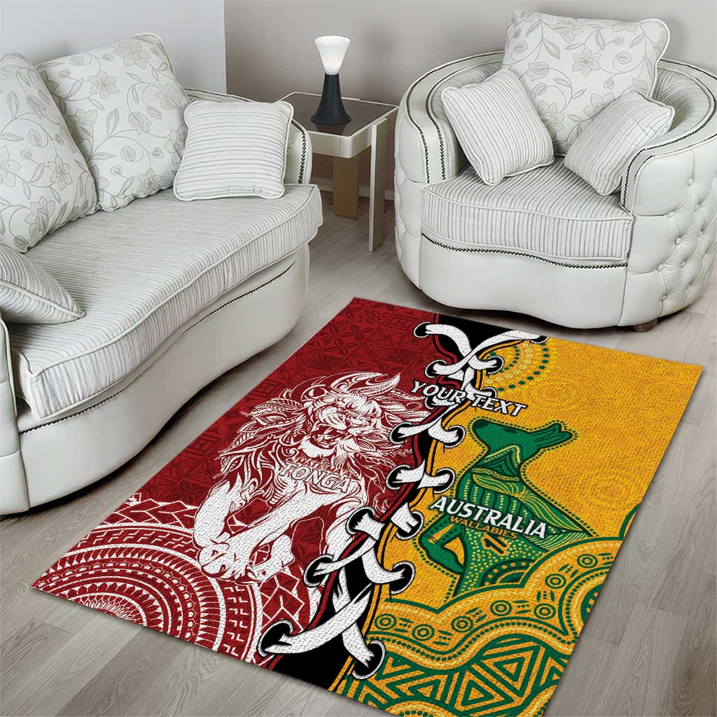 Mate Ma'a Tonga Vs Australia Rugby Personalized Area Rug Special Mascots - Vibe Hoodie Shop