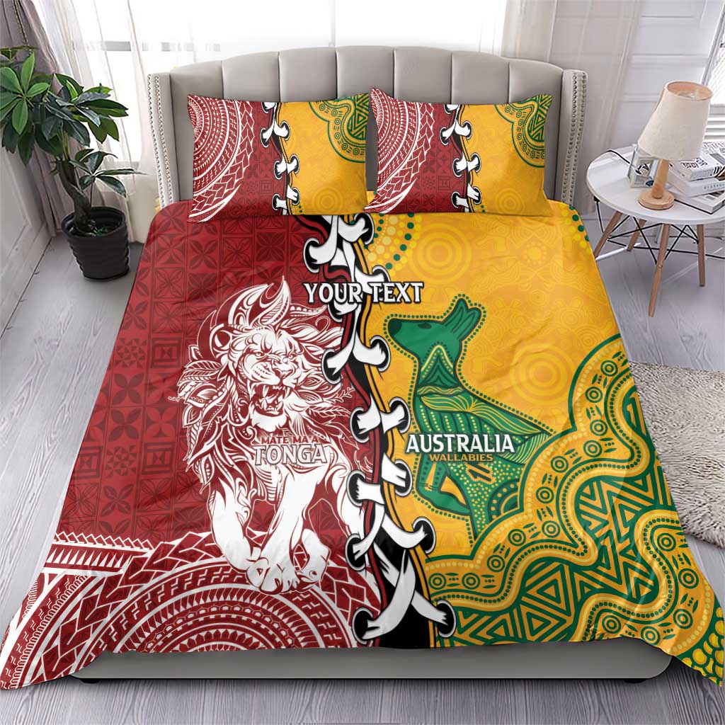 Mate Ma'a Tonga Vs Australia Rugby Personalized Bedding Set Special Mascots - Vibe Hoodie Shop