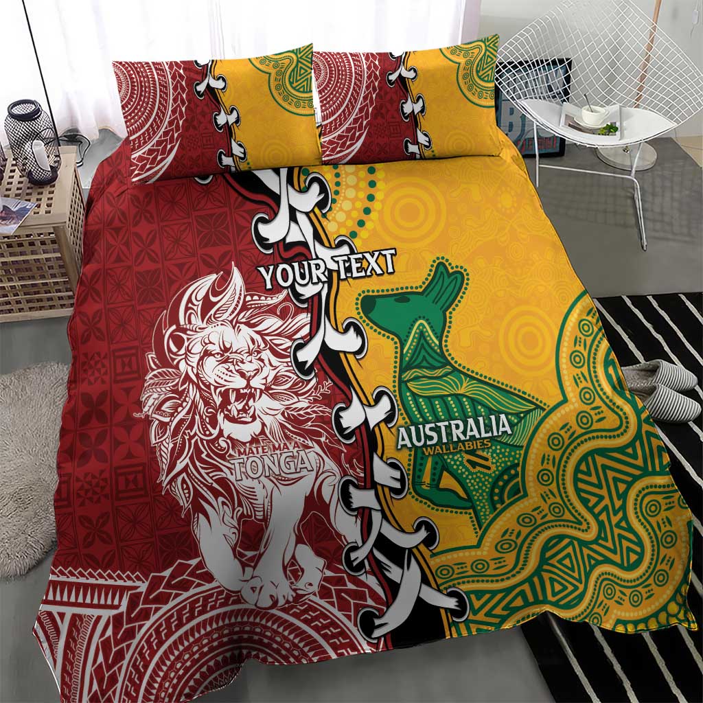 Mate Ma'a Tonga Vs Australia Rugby Personalized Bedding Set Special Mascots - Vibe Hoodie Shop