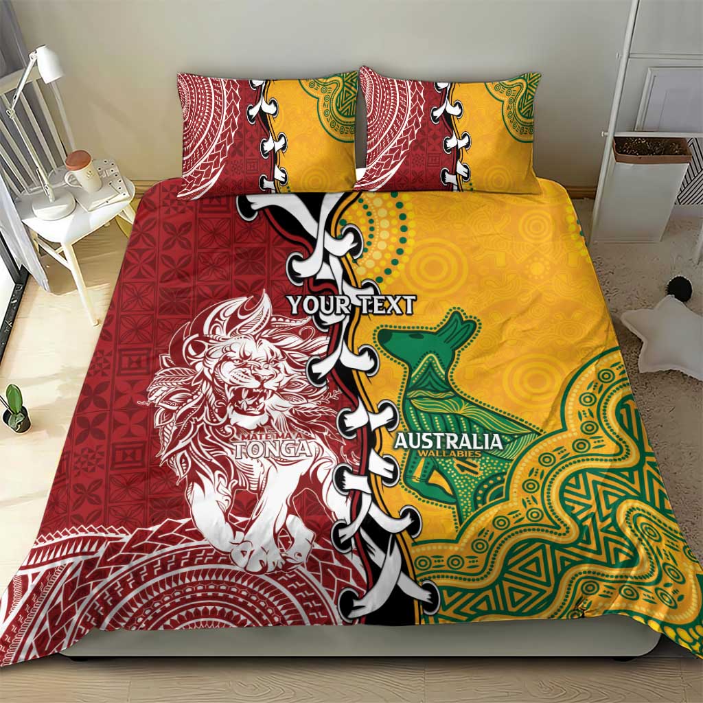 Mate Ma'a Tonga Vs Australia Rugby Personalized Bedding Set Special Mascots - Vibe Hoodie Shop