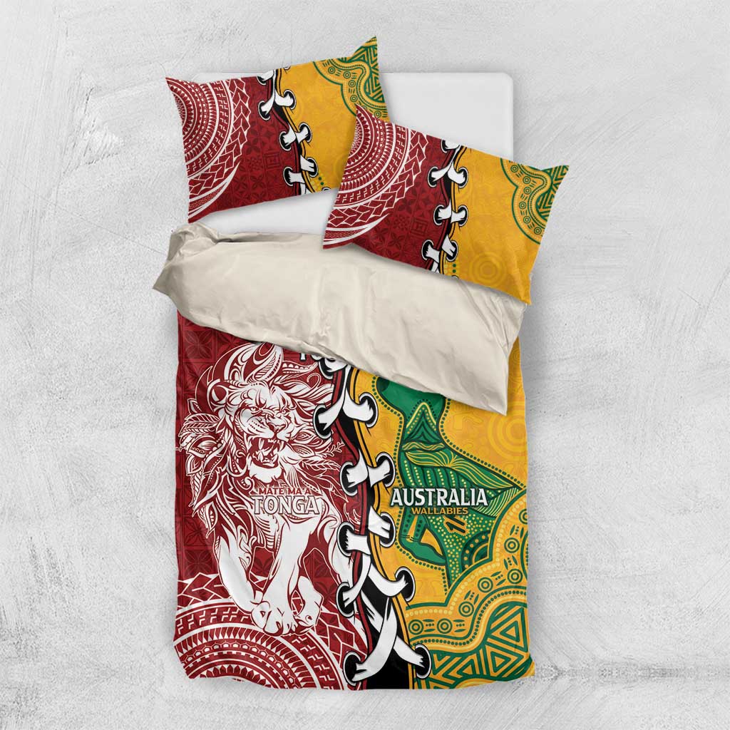 Mate Ma'a Tonga Vs Australia Rugby Personalized Bedding Set Special Mascots - Vibe Hoodie Shop