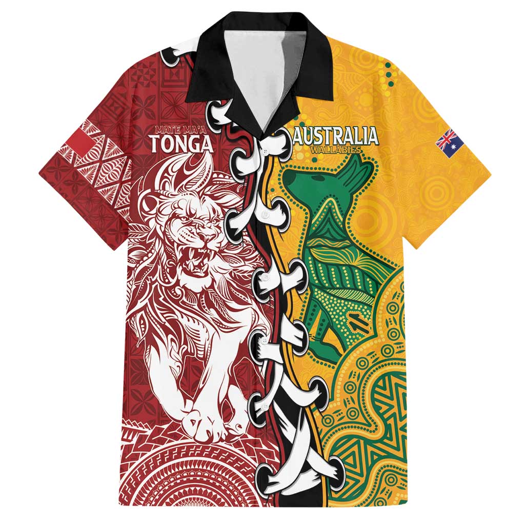 Mate Ma'a Tonga Vs Australia Rugby Personalized Family Matching Long Sleeve Bodycon Dress and Hawaiian Shirt Special Mascots