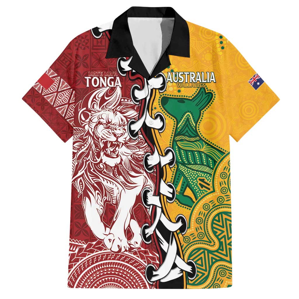 Mate Ma'a Tonga Vs Australia Rugby Personalized Hawaiian Shirt Special Mascots - Vibe Hoodie Shop