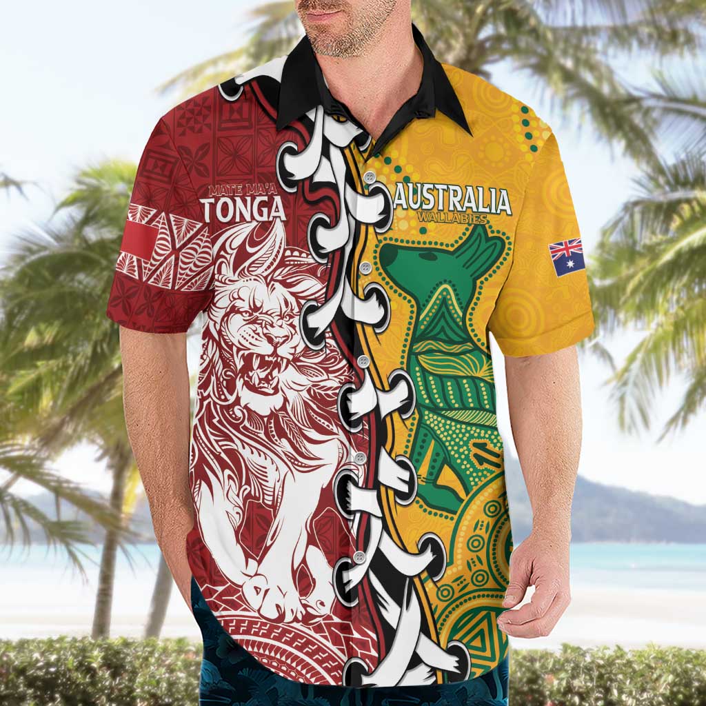 Mate Ma'a Tonga Vs Australia Rugby Personalized Hawaiian Shirt Special Mascots - Vibe Hoodie Shop