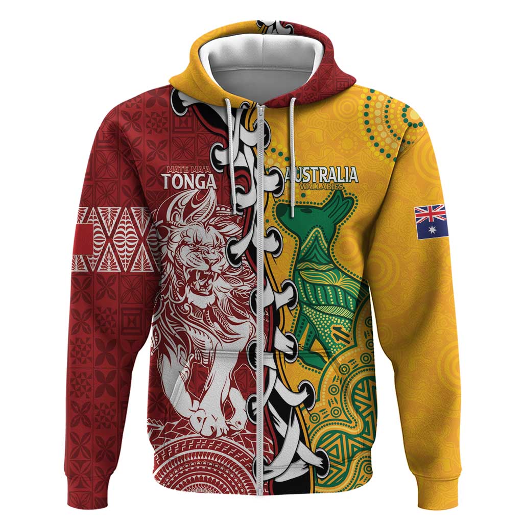 Mate Ma'a Tonga Vs Australia Rugby Personalized Hoodie Special Mascots LT7 - Vibe Hoodie Shop