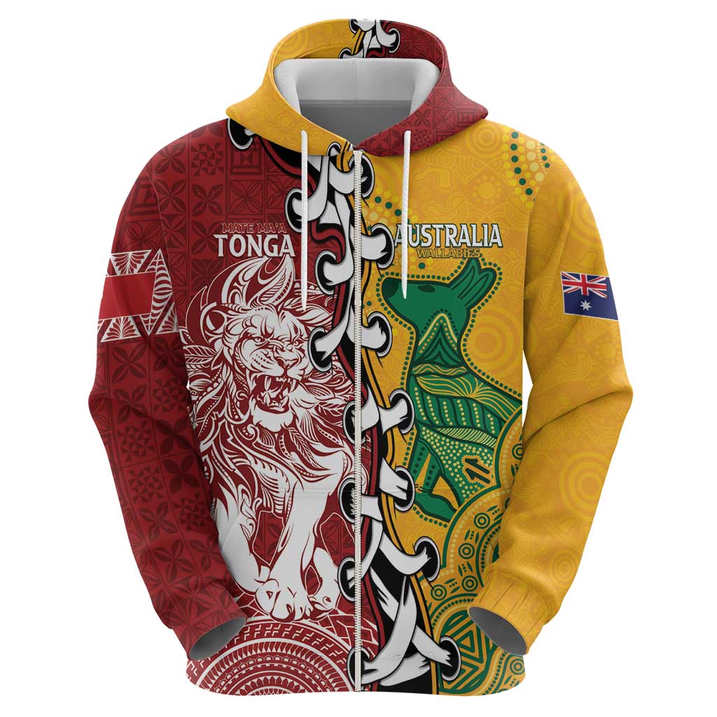 Mate Ma'a Tonga Vs Australia Rugby Personalized Hoodie Special Mascots LT7 - Vibe Hoodie Shop