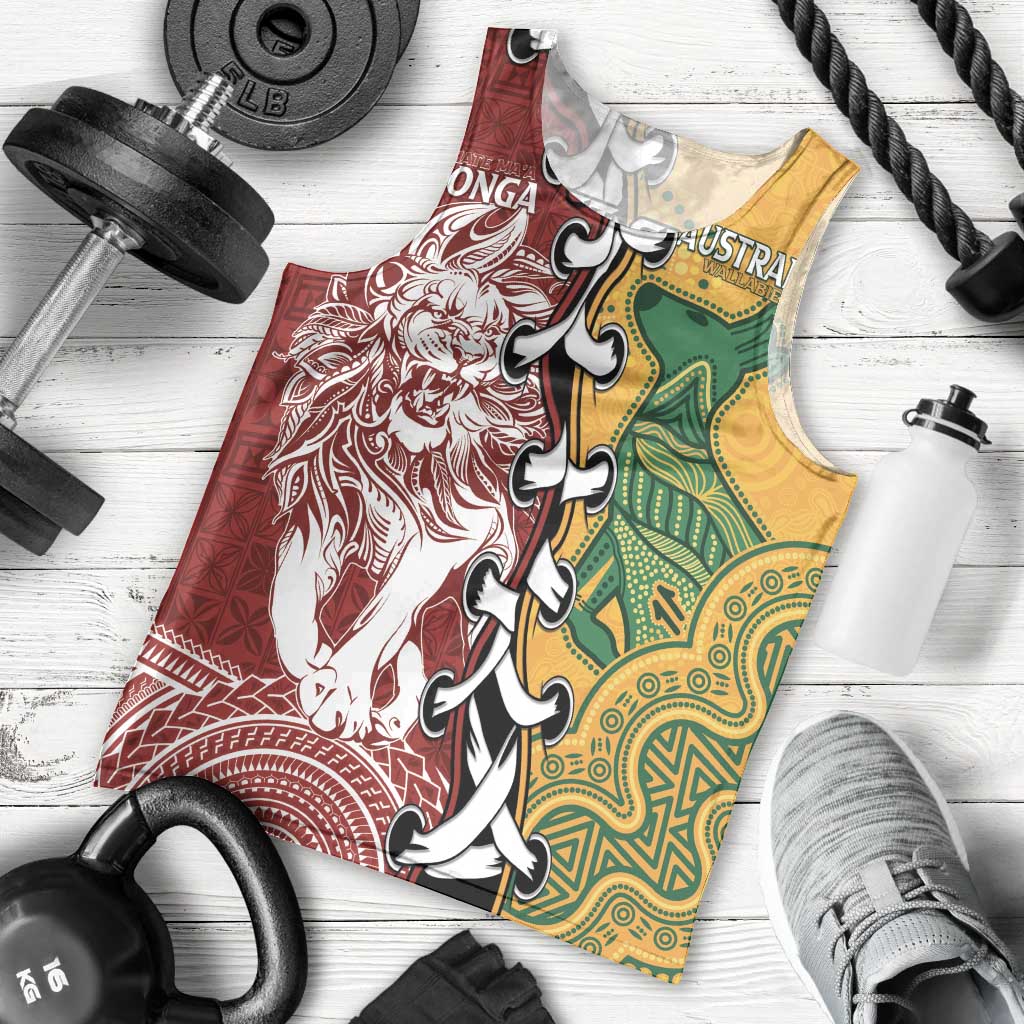 Mate Ma'a Tonga Vs Australia Rugby Personalized Men Tank Top Special Mascots - Vibe Hoodie Shop