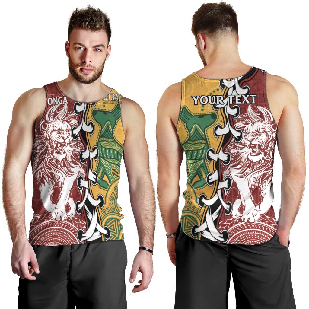Mate Ma'a Tonga Vs Australia Rugby Personalized Men Tank Top Special Mascots - Vibe Hoodie Shop