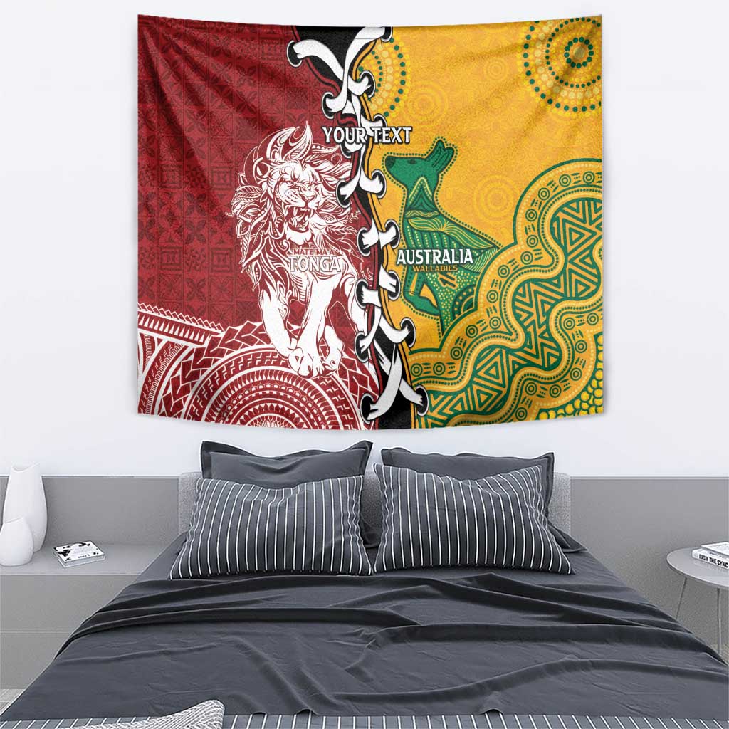 Mate Ma'a Tonga Vs Australia Rugby Personalized Tapestry Special Mascots - Vibe Hoodie Shop