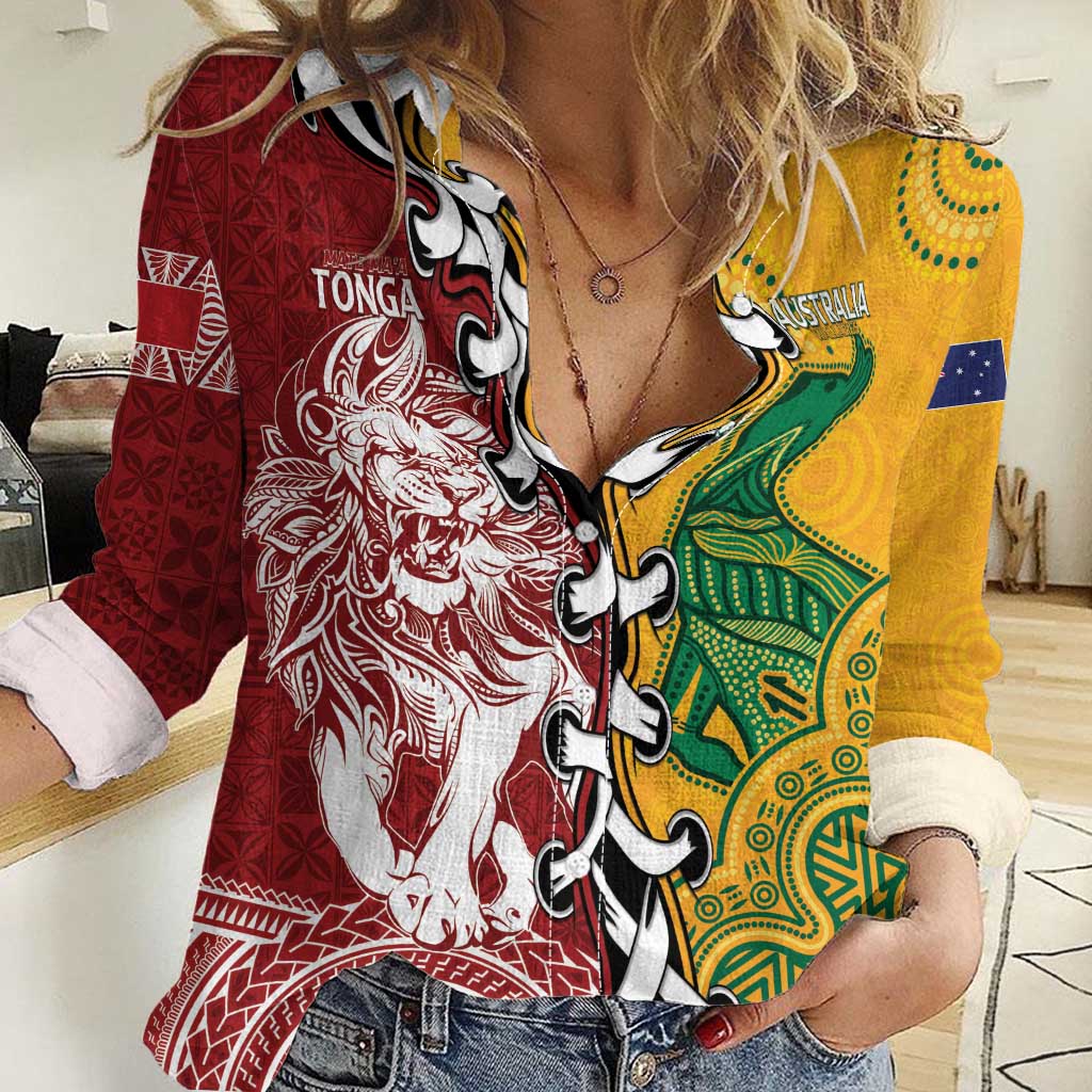 Mate Ma'a Tonga Vs Australia Rugby Personalized Women Casual Shirt Special Mascots - Vibe Hoodie Shop