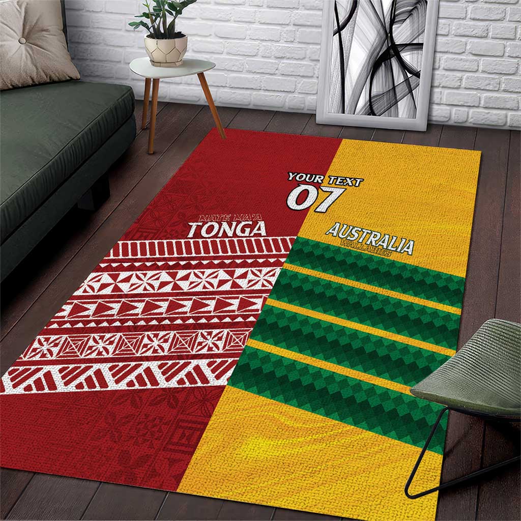 Australia - Tonga Rugby Custom Area Rug Minimalist Dynamic - Vibe Hoodie Shop