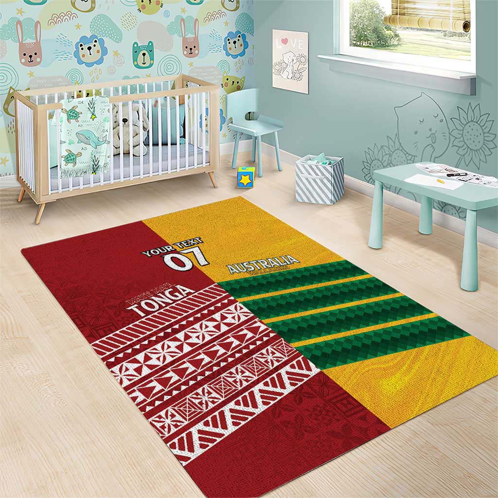 Australia - Tonga Rugby Custom Area Rug Minimalist Dynamic - Vibe Hoodie Shop